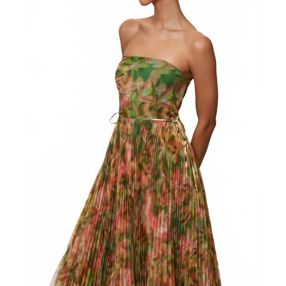 NEW HUTCH costella gown in sage blurred tropical jungle - Picture 4 of 6